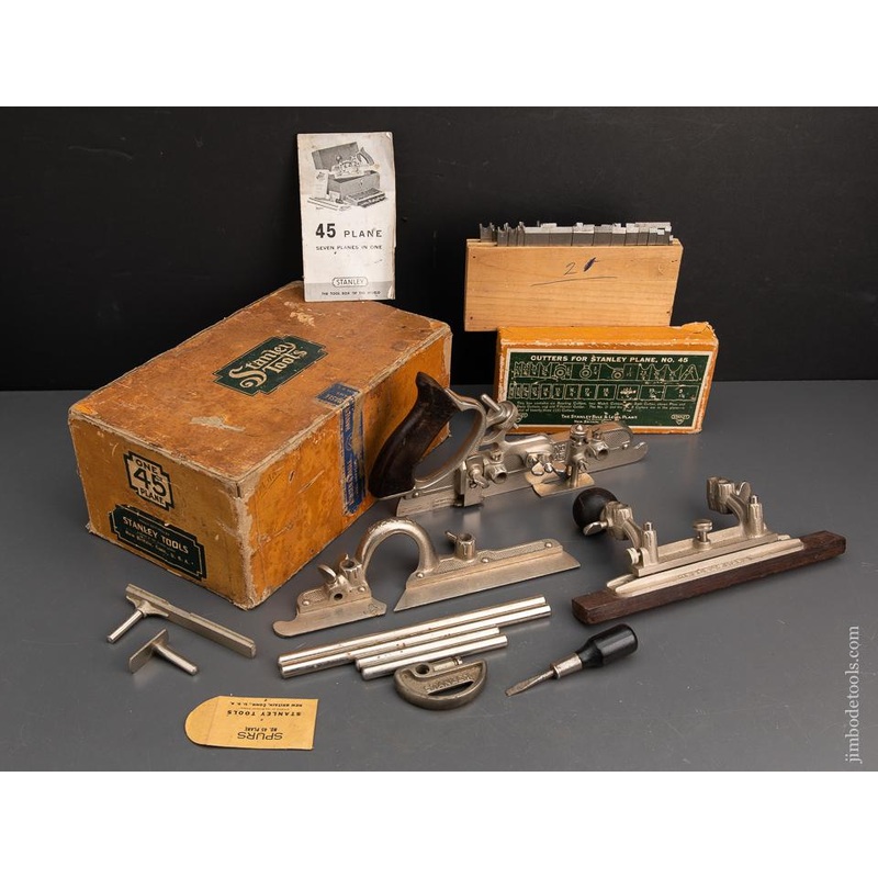 STANLEY No. 45 Combination Plane 100% Complete, Mint and Unused in its Original Box – 94930