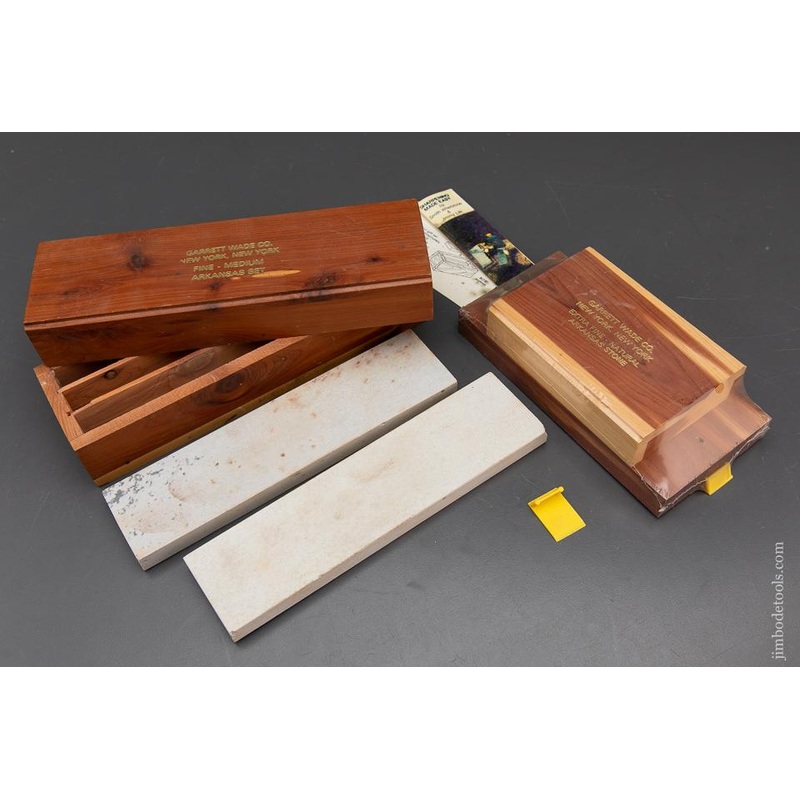 Three NEW OLD STOCK Arkansas Sharpening Stones by GARRETT WADE CO  in Original Boxes – 93920