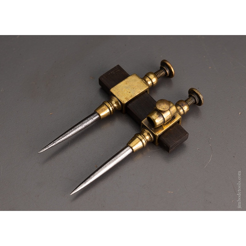 Tiny Ornate Brass Trammel Points 3 7/8 Inches Long – 105104