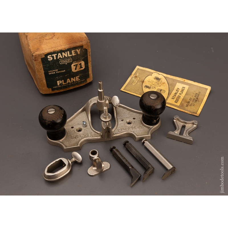 USA STANLEY No. 71 Router Plane Near Mint in Box Unused 100% Complete – 112307