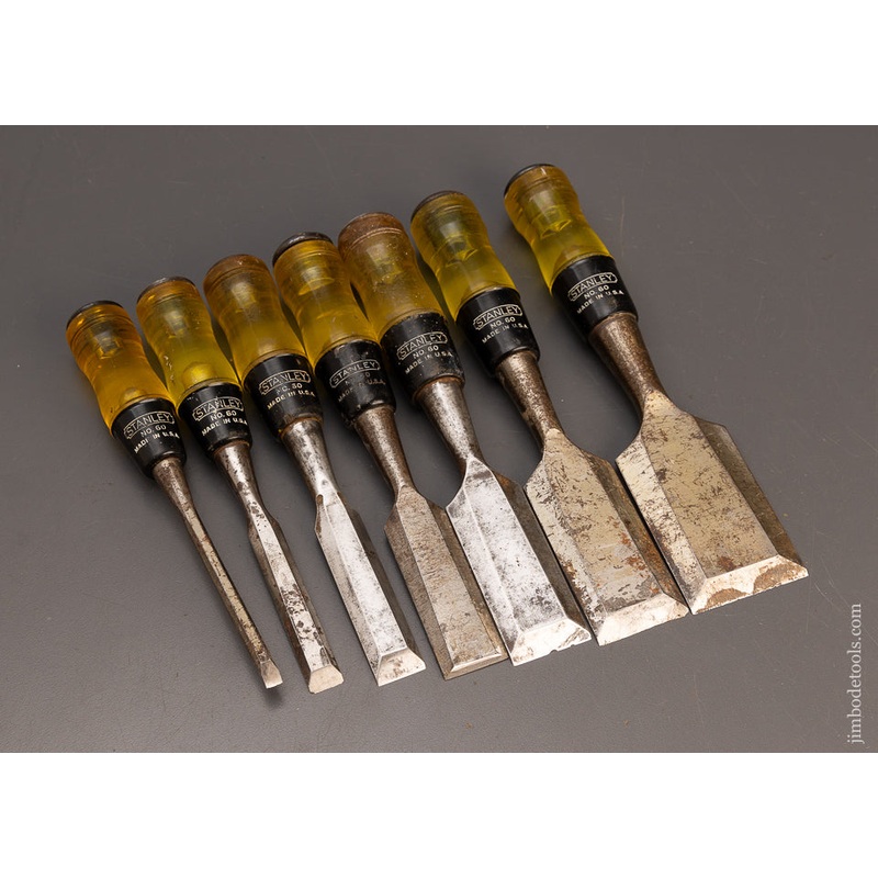 Very Good Set of STANLEY No. 60 Bevel Edge Bench Chisels – 114845
