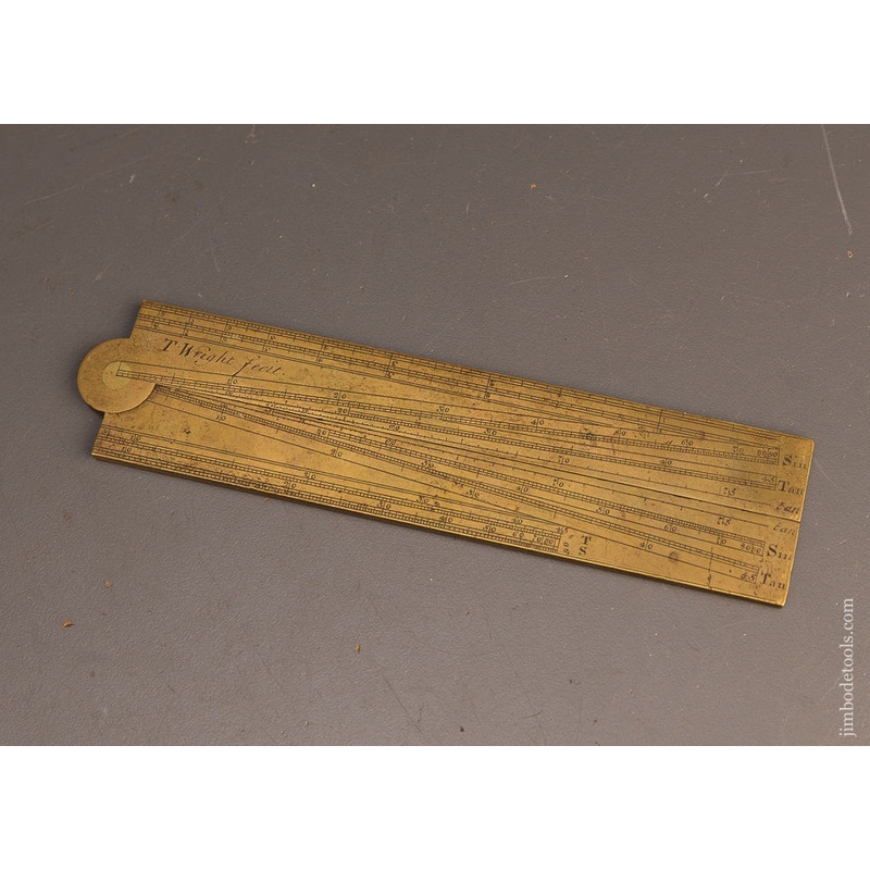 Very Rare Unrecorded Maker 18th Century Brass Sector Rule by T. WRIGHT – 116497