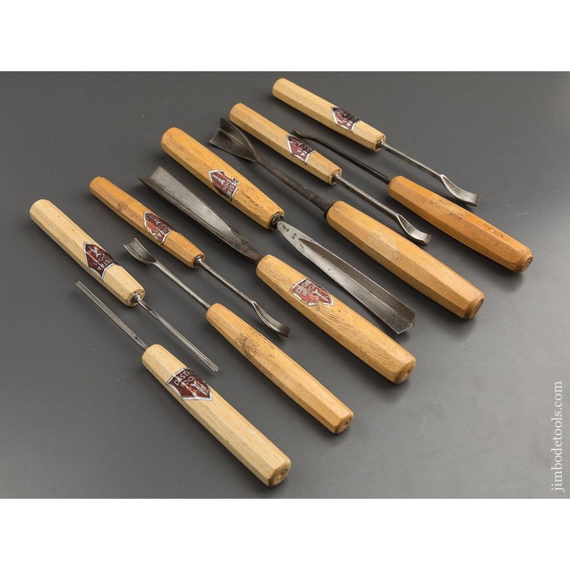 Ten DASTRA TOOLS Germany Vee Carving Gouges with Decals – 88693