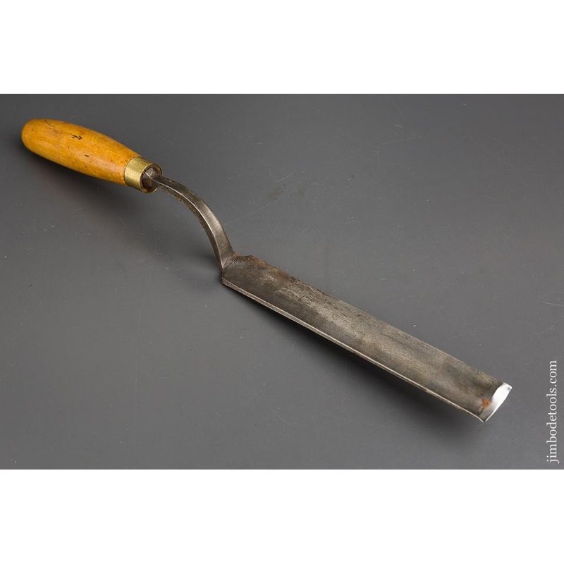 1 1/4 x 16 3/4 inch HILDICK Boxwood Handled Crank Neck Gouge * 83882R