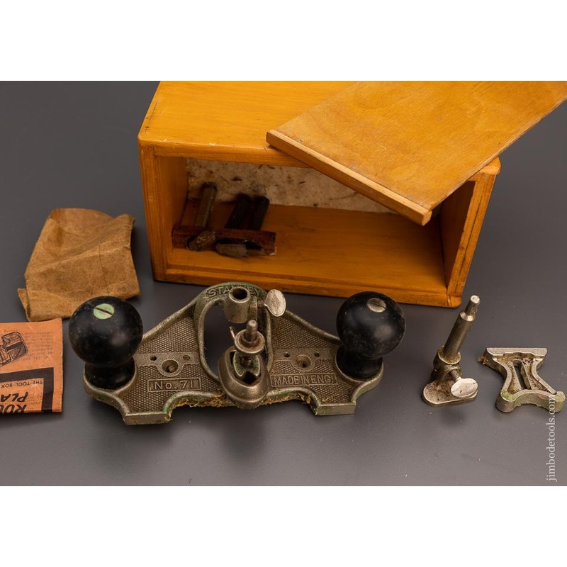 100% Complete STANLEY No. 71 Router Plane in Box – 98670