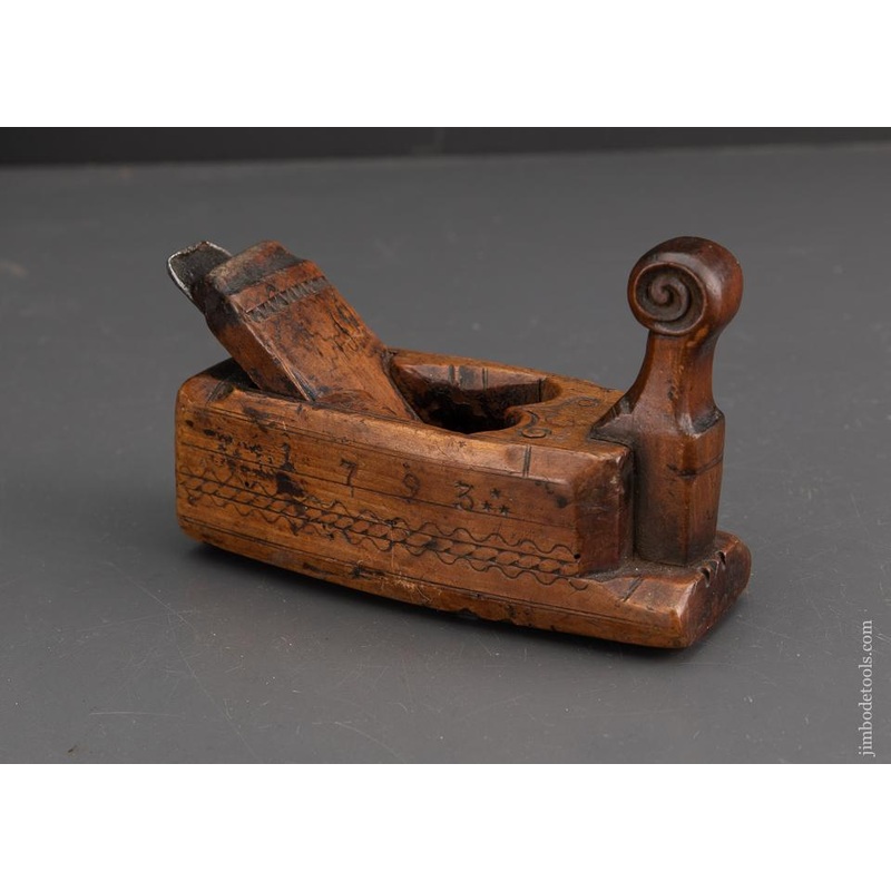 1793 Dated Dutch Carved Plane — EXCALIBUR 14
