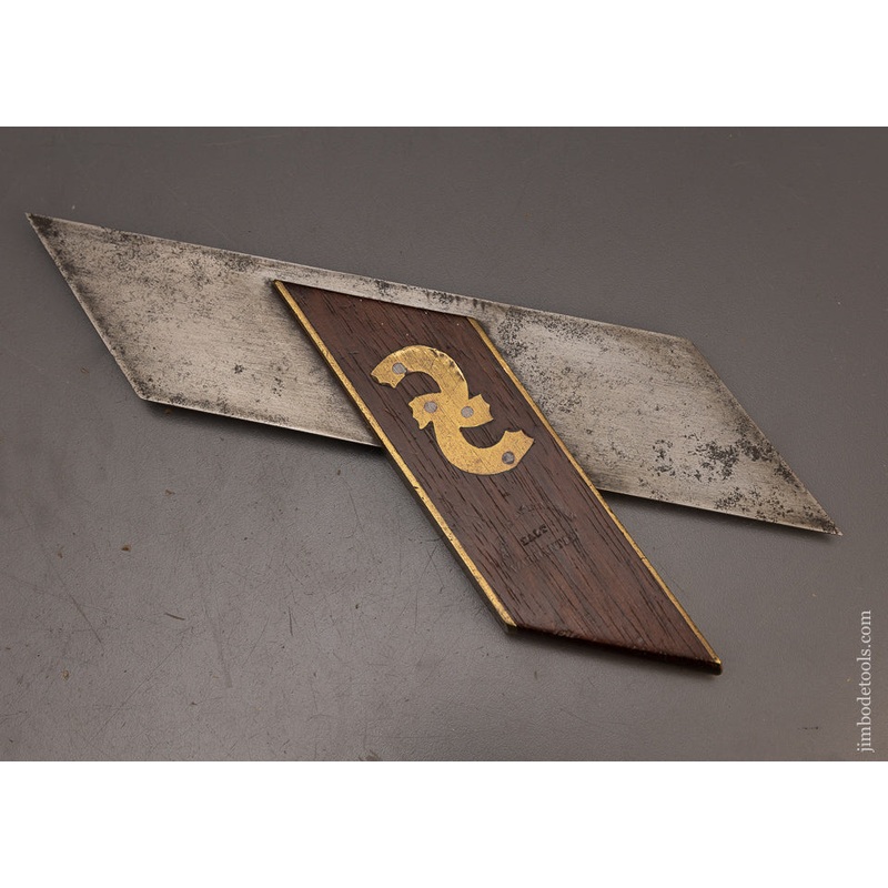 Very Rare TOLAND & FINNEGAN BALT. Rosewood Miter Square with Fancy Escutcheon – 113218