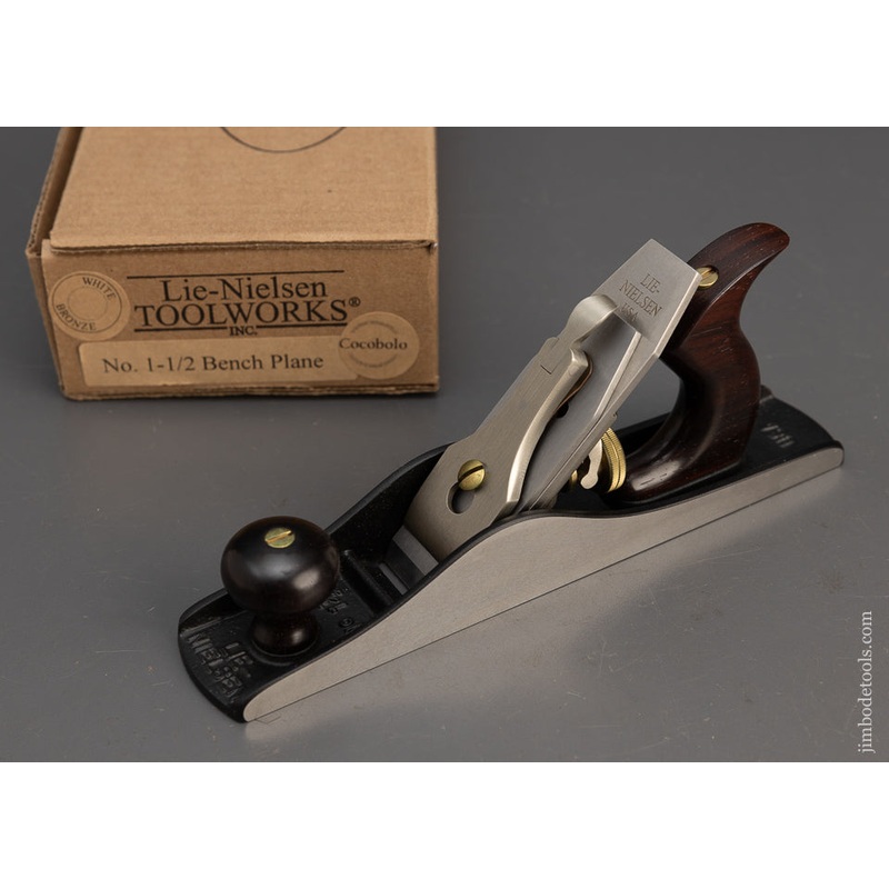 1 of 4 Made! LIE NIELSEN No. 1 1/2 Bench Plane in White Bronze & Cocobolo Mint in Box – 115293 – AS OF MAR 5