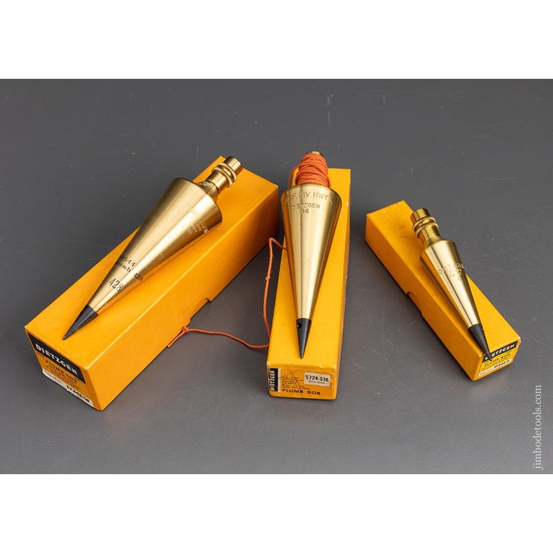 3 DIETZGEN Plumb Bobs Mint in Box – 95861