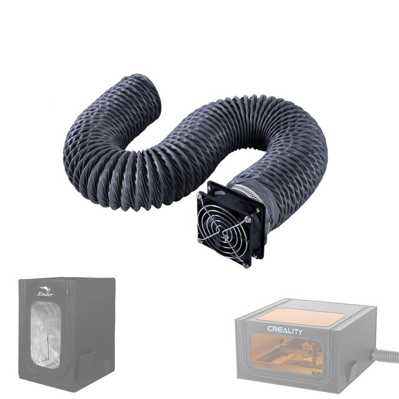 Creality Upgraded Fume Extraction Kit for Ender Plus 3D Printer Enclosure-with Exhaust Fan Interface or Laser Engraver Enclosure Pro Efficient