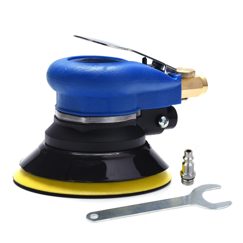 ZHONG AN 5 inch Pneumatic Orbital Sander, Daul Action Air Sander with Hook and Loop Sanding Pad for Woodworking, Autobody Work
