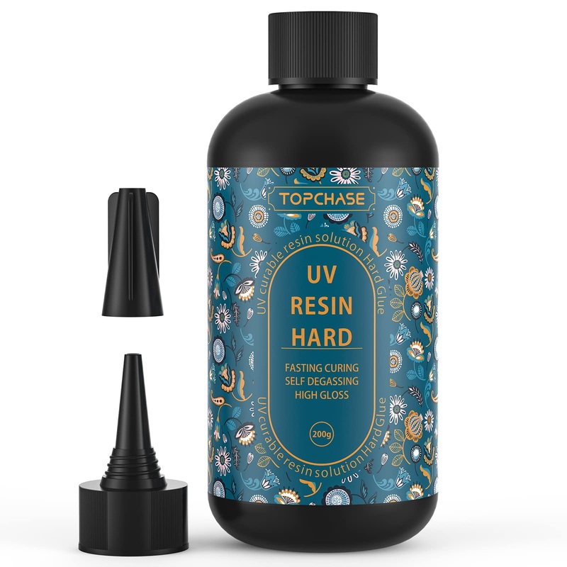 UV Resin – 200g Crystal Clear UV Resin, Upgraded UV Resin Hard Type, Resin UV Fast Cured for Jewelry Making, DIY Craft Decoration, Transparent Solar