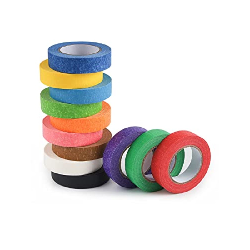 Lichamp Colored Tape, 12 Rolls Colorful Masking Tape Painters Color Craft Tape for Labeling Classroom, 0.6 inch x 15 Yards Per Roll