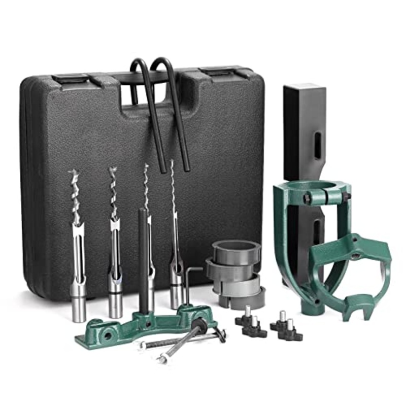 YUEWO Mortising Attachment for Drill Press, Bench Drill Locator Set for Mortising Chisels Drilling Machine, Square Hole Hollow Chisel Mortiser Drill