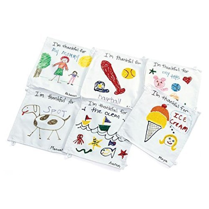 Colorations Decorate Your Own Canvas Quilt, 12 Square Pieces with Buttons & Loops, 100% Cotton, Decorate & Design Your Own Square, Combine and Bring