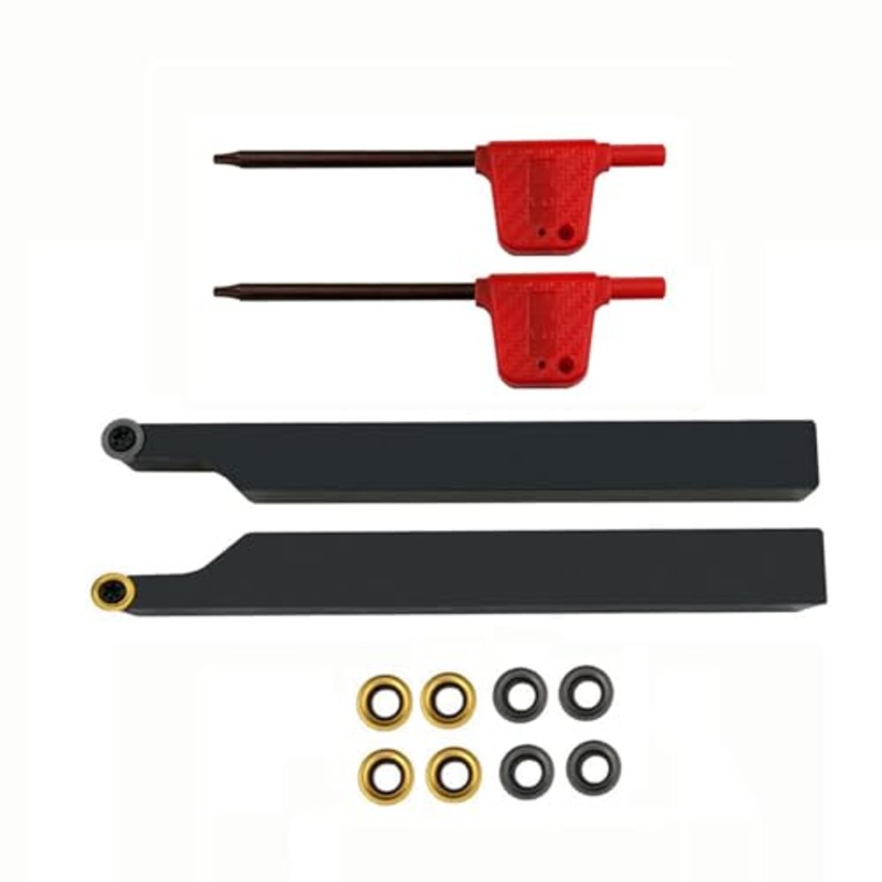 Zouzmin 3/8 1/2″ SRACR1010/1212 H06 Lathe Turning Holders Lathe Turning & Profiling Tool Holder with RCMT0602 Round Carbide Milling Inserts For