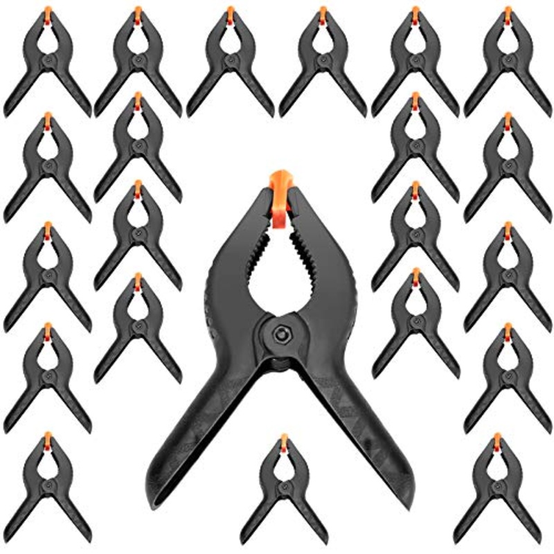 ZOENHOU 6 Inch 22 PCS LONG-Strong Spring Clamp Set, Nylon Plastic Clips Heavy Duty Clamp with Flexible Jaw Pad and Anti-slip Handles for Woodworking