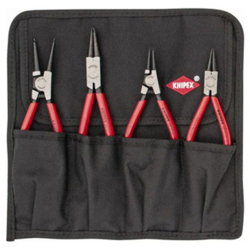 Knipex Retaining Ring Pliers Set, Internal/External, 4 Pieces, 1/2 to 2-1/2 Bore, 3/8 to 2-1/2 Shaft – 97-624-1
