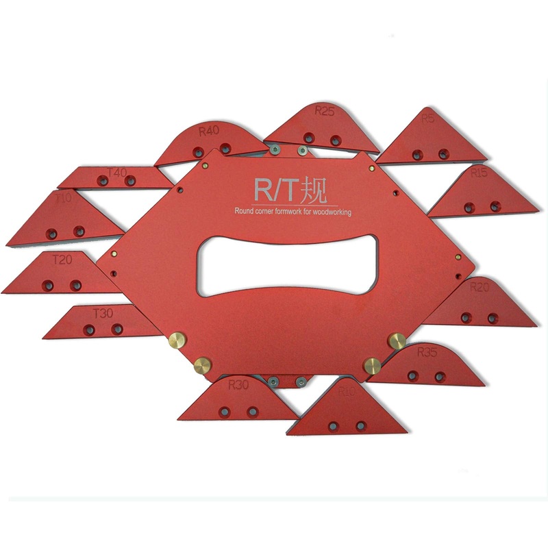 Zeglavi 13pcs Router Table Corner Jig Radius Chamfer Templates KitR Rounded Beveled Woodworking Edge Tools Aluminum Alloy Trimming Machine Carpenter