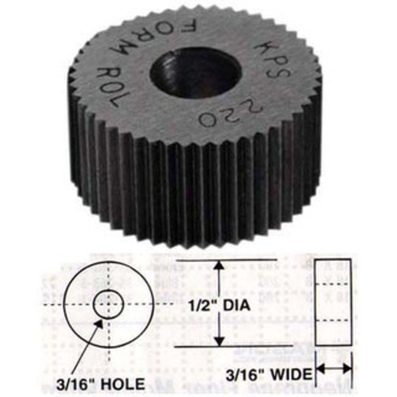Diametral Pitch Knurl, RH Diagonal, HSS, 64 – 35-623-8