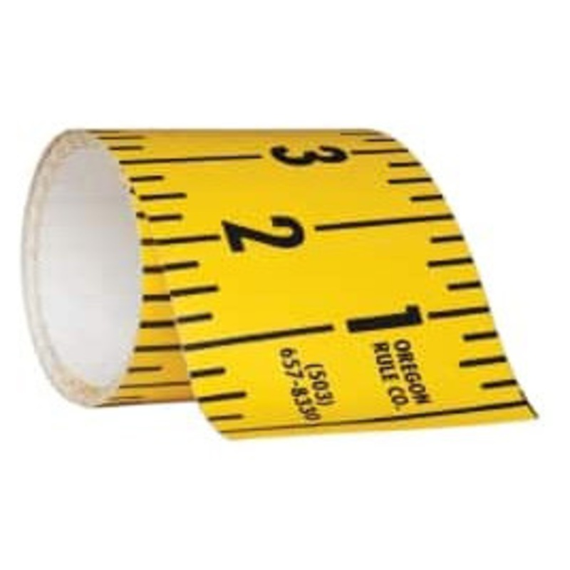 Mylar Adhesive Backed Rule, Horizontal, Right to Left, 1/4 Grad., 15 ft. Length, 3 Width, Yellow – 32-738-7