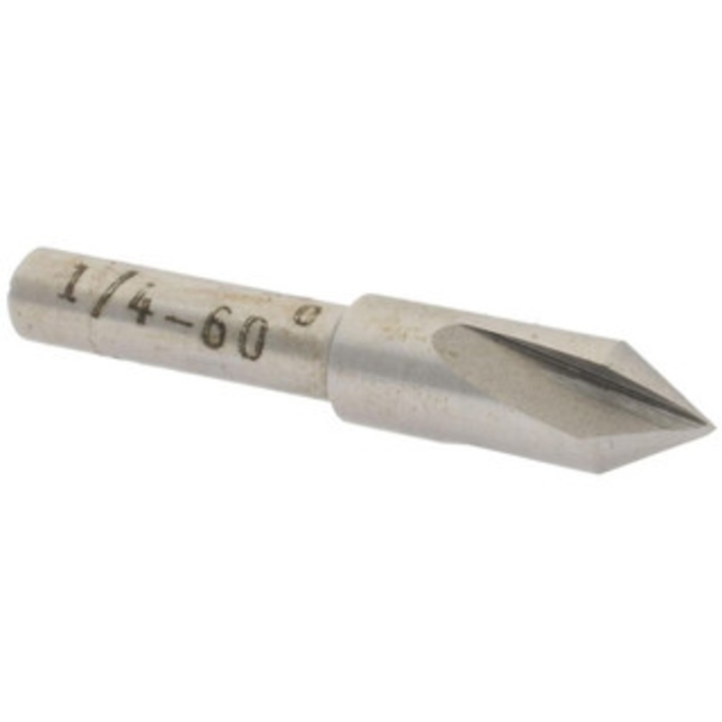 Value Collection HSS 3 Flute Countersink, 1/4 Head Diameter, 60 Angle, 3/16 Shank Diameter – 43-453-0