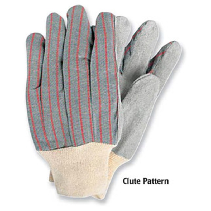 PRO-SAFE Leather Palm Gloves, Economy Grade Leather, Clute Pattern, Knit Wrist Cuff, Size Small – 56-246-2