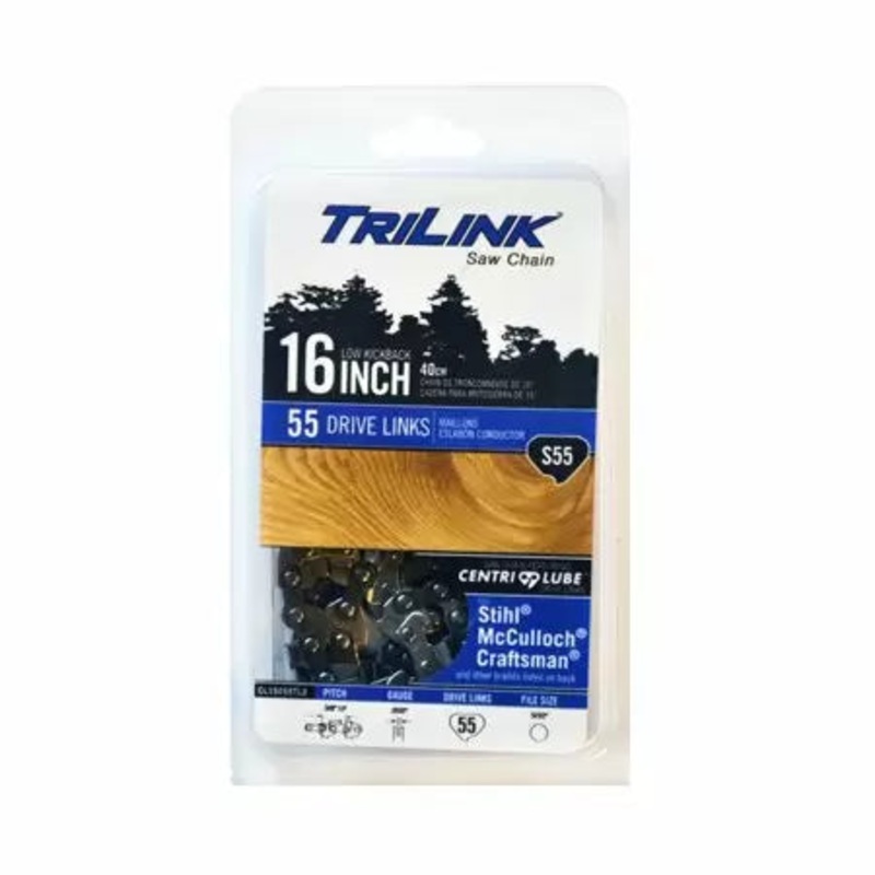 Trilink Saw Chain 16 Semi Chisel Saw Chain – 0.050 in. – 55 Drive Links