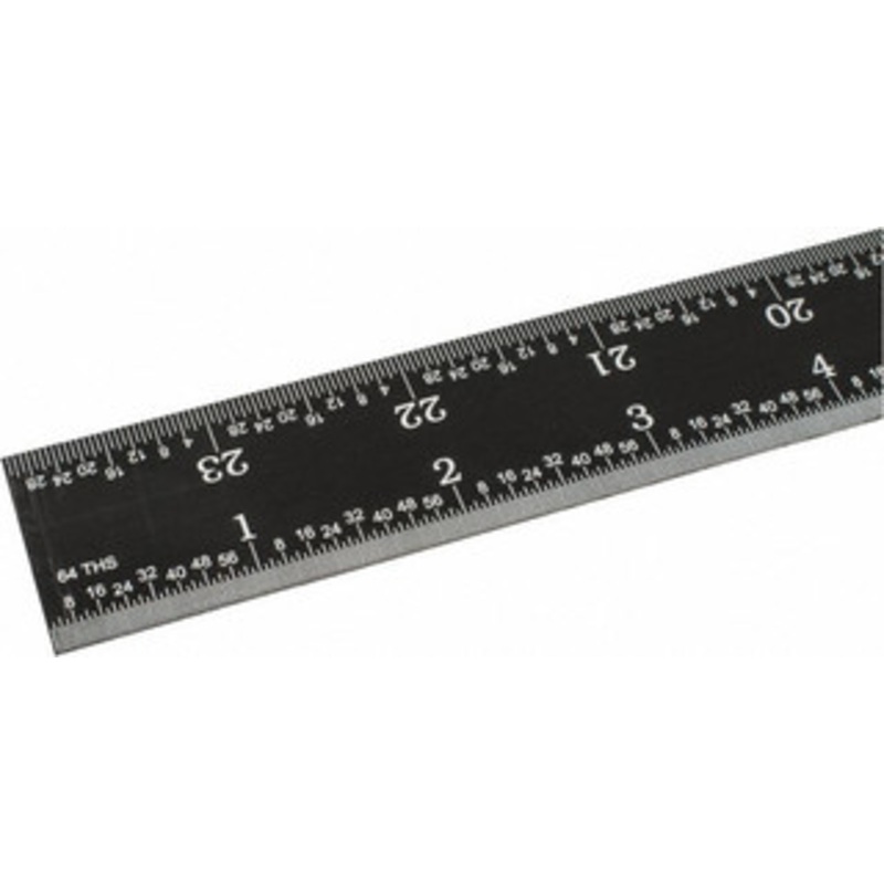 SPI Rigid Steel Rule, EZ View Finish, 24 4R – 13-906-3