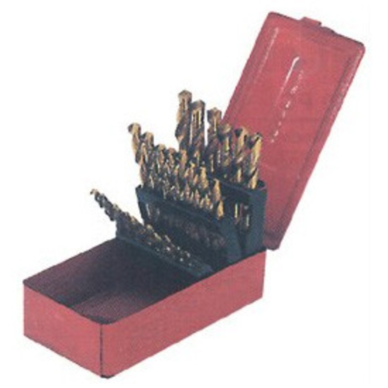YG-1 Gold Tin-Coated HSS & Cobalt Drill Set, Jobbers Length, DLGP511SET, 28 pcs., Size 5/64 – 1/2 x 64ths – GP-511