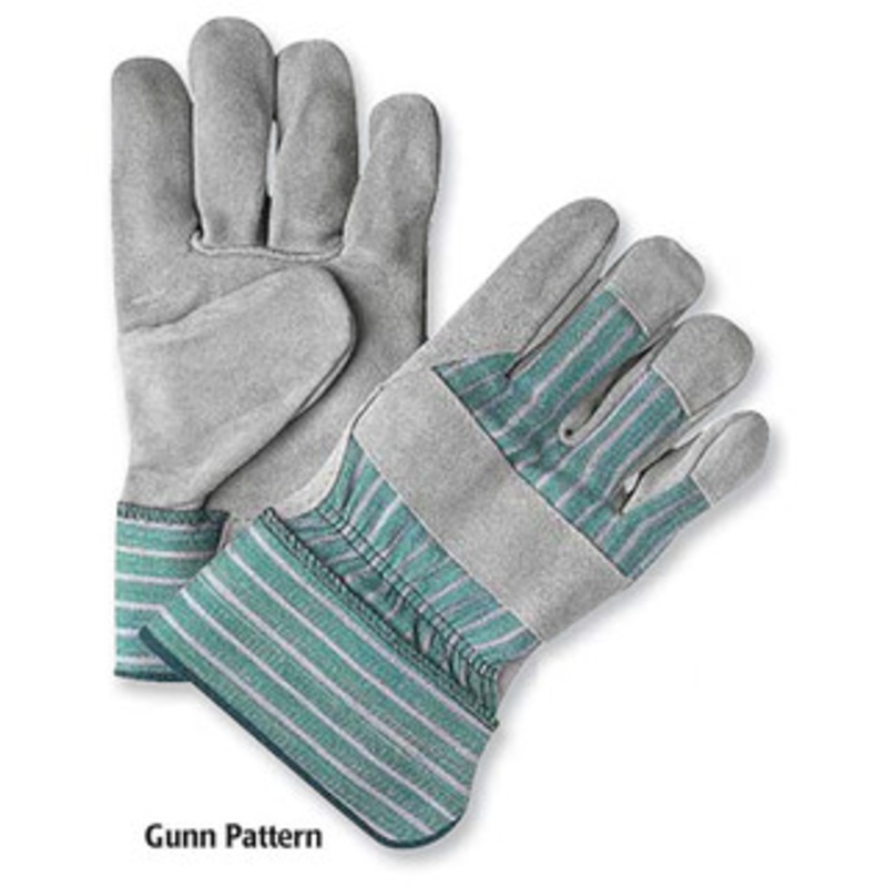 PRO-SAFE Leather Palm Gloves, Select Grade Leather, Gunn Pattern, Rubberized Safety Cuff, Size Small – 56-254-6
