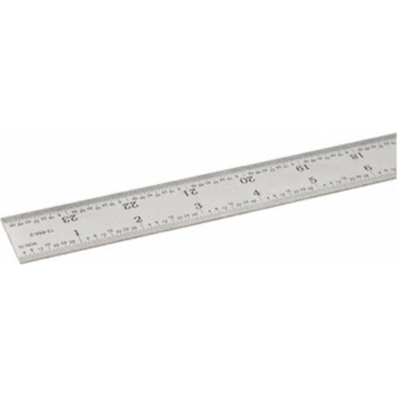 SPI Rigid Steel Rule, Satin Chrome Finish, 24 3R – 13-855-2