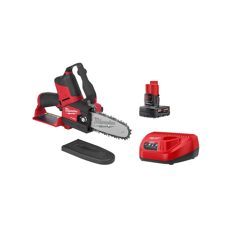 Chainsaw – Milwaukee M12 FUEL 12 Volt Lithium-Ion Brushless Cordless HATCHET 6 in. Pruning Saw Kit, 2527-21