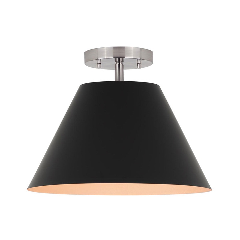 Semi-Flush Mount – Canarm TALIA Matte Black Ceiling Light, ISF1076A01BKN